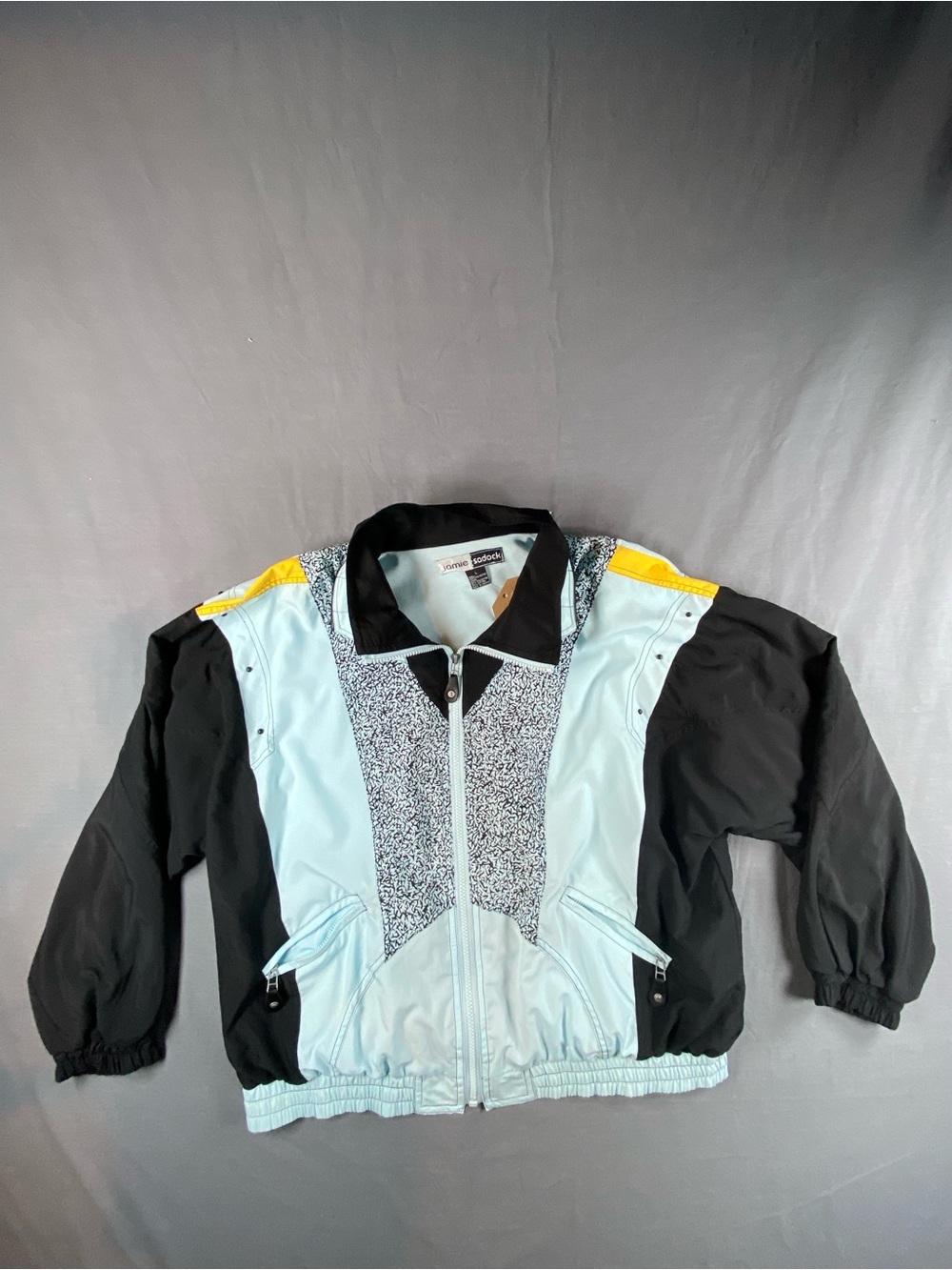 Vintage Jamie Sadock Lightweight Colorbloc Jacket - Light Blue & Black
